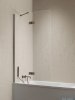 New Trendy Nesta Gunmetal Brushed parawan nawannowy ze wspornikiem kątowym 110x150 cm lewy grafit szczotkowany/szkło przejrzyste P-0259-WL